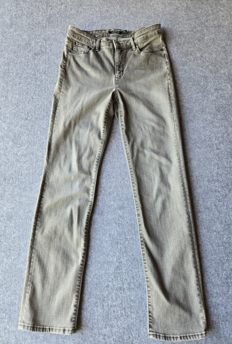 Ralph Lauren Women’s Jeans Premier Straight Curvy Charcoal Wash Size 8 (28x31.5)